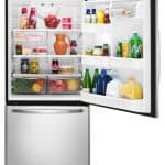 amana 21.9 cubic foot bottom-freezer refrigerator stainless steel filled