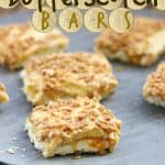 Butterscotch bars recipe labelled