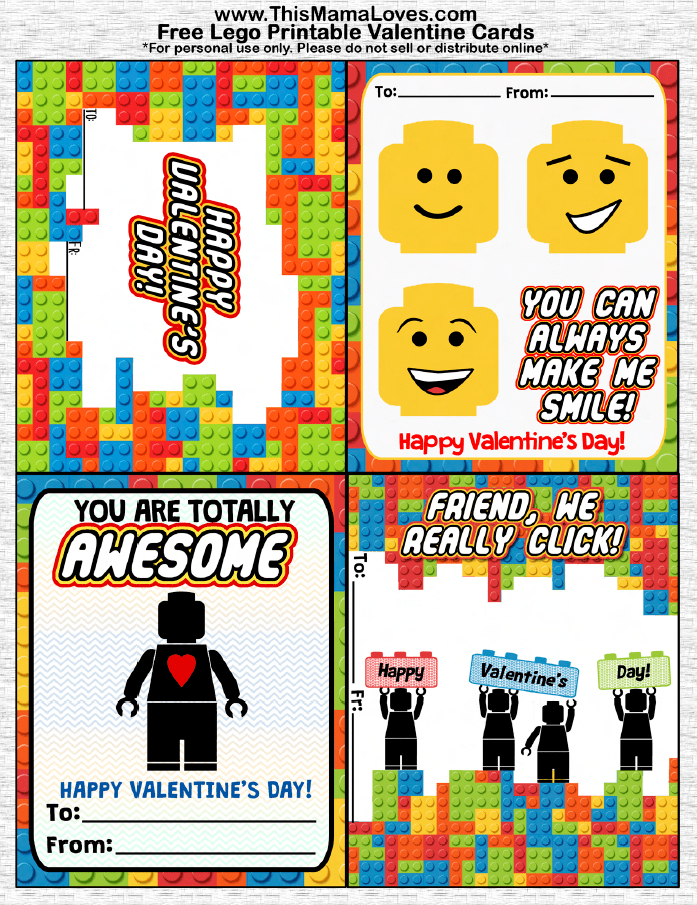 Printable LEGO Valentines Printable LEGO Valentines