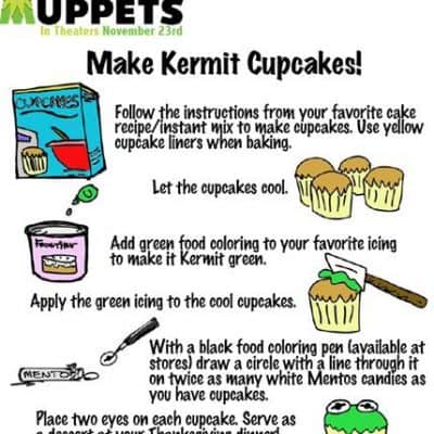 Kermit the Frog Cupcakes!  Just in time for Thanksgiving!!
