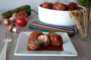 cremini and pork meatballs