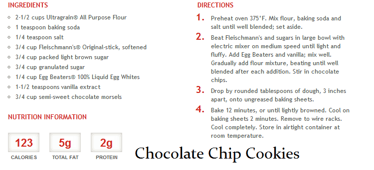 chocolate chip cookies with egg beaters