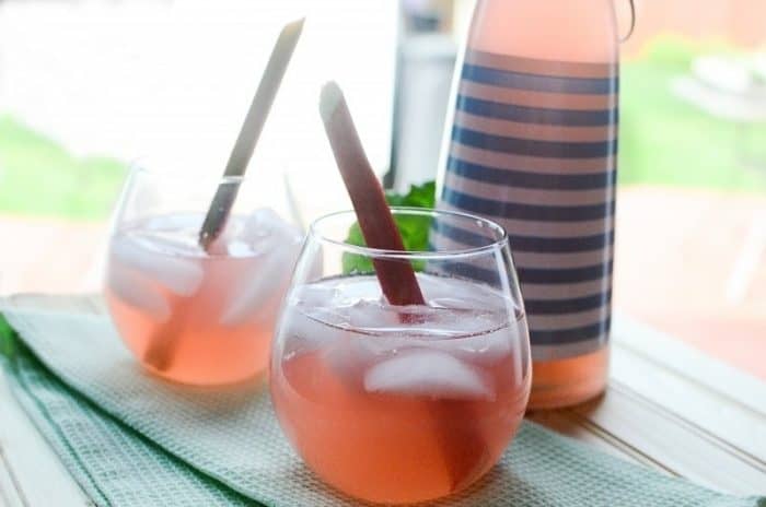honey rhubarb iced tea