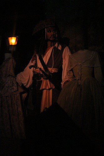 Johnny Depp in Pirates of the Caribbean ride at Magic Kingdom