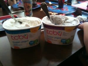 tcby cookies and cream frozen yogurt