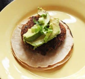 grilling vegan style mexican tortilla burger