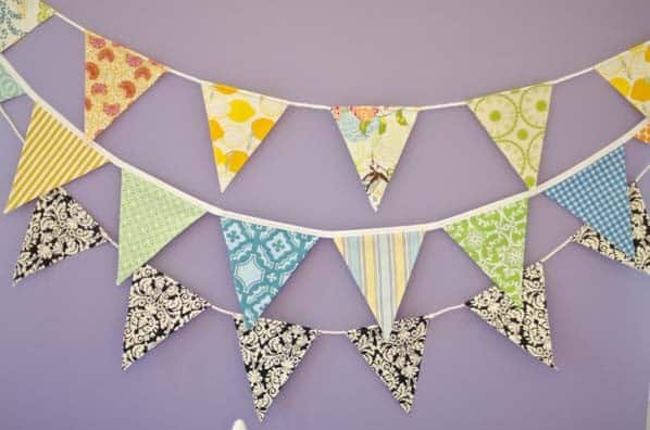 Easy Sewn Paper Pennants - Hey, Let's Make Stuff