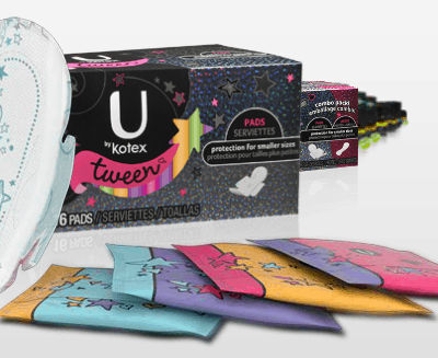 u by kotex tween products