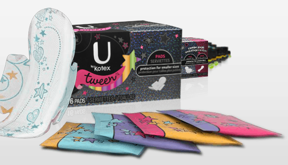 u by kotex tween products