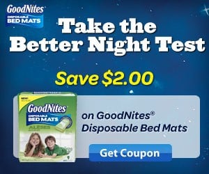 GoodNites Disposable Bed Mats Coupon and Giveaway (4 winners)