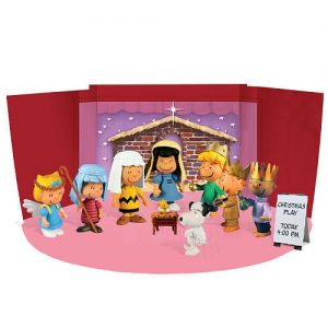 charlie brown mini figure set with fold out christmas stage