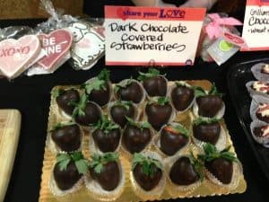 Dark Chocolate Covered Straberies and Valentine Heart cookies Whole Foods Market