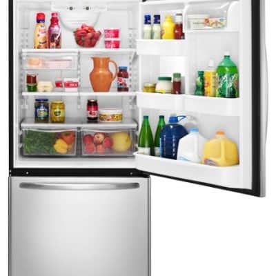 I can fill my fridge with groceries again thanks to our new Amana Bottom-Freezer Refrigerator