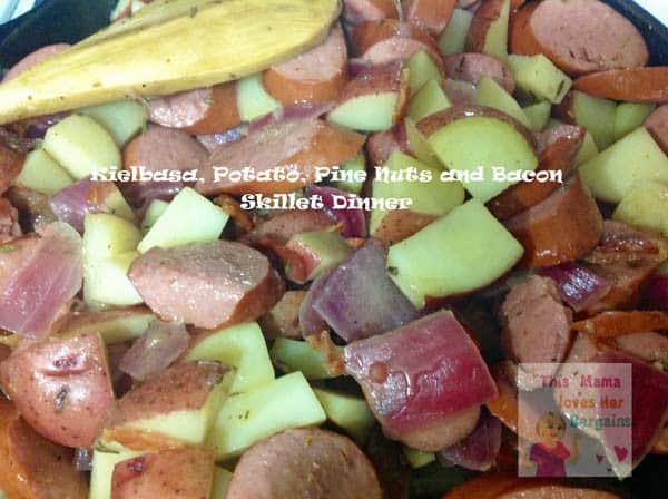 kielbasa potato pine nuts and bacon dinner recipe