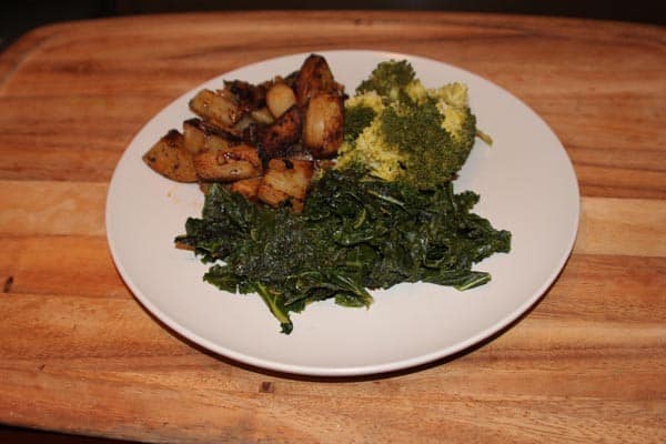 home fries and greens