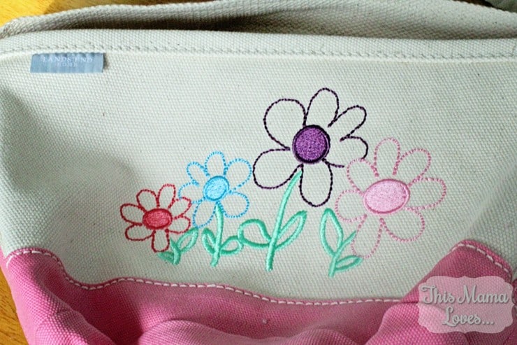 lands end tote embroidery