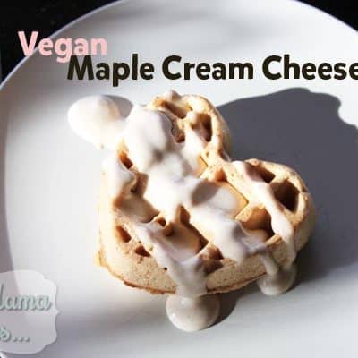 vegan maple cream cheese on waffles