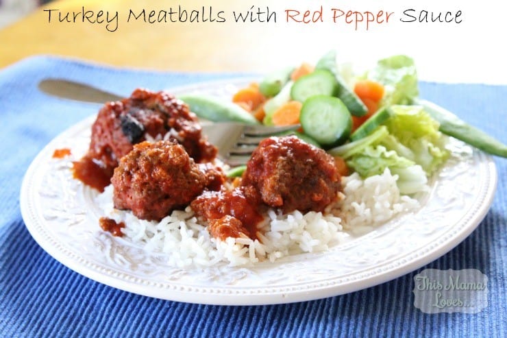 turkey meatballs with red pepper sauce recipe