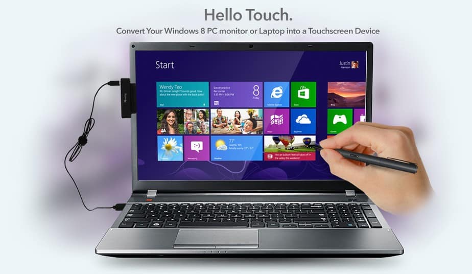 connect touch screen laptop to pc
