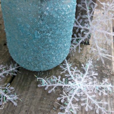 Blue Ice Crystal Candle Holder for Hannukah and Winter DIY Craft