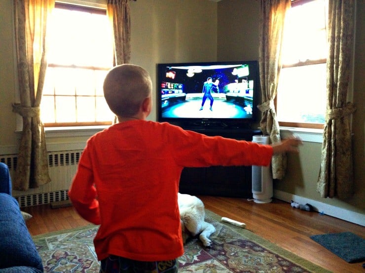 boy dancing to just dance kids 