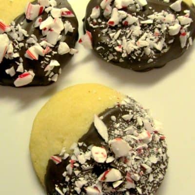 12 Days of Christmas Cookies: Chocolate Dipped Peppermint Shortbreads