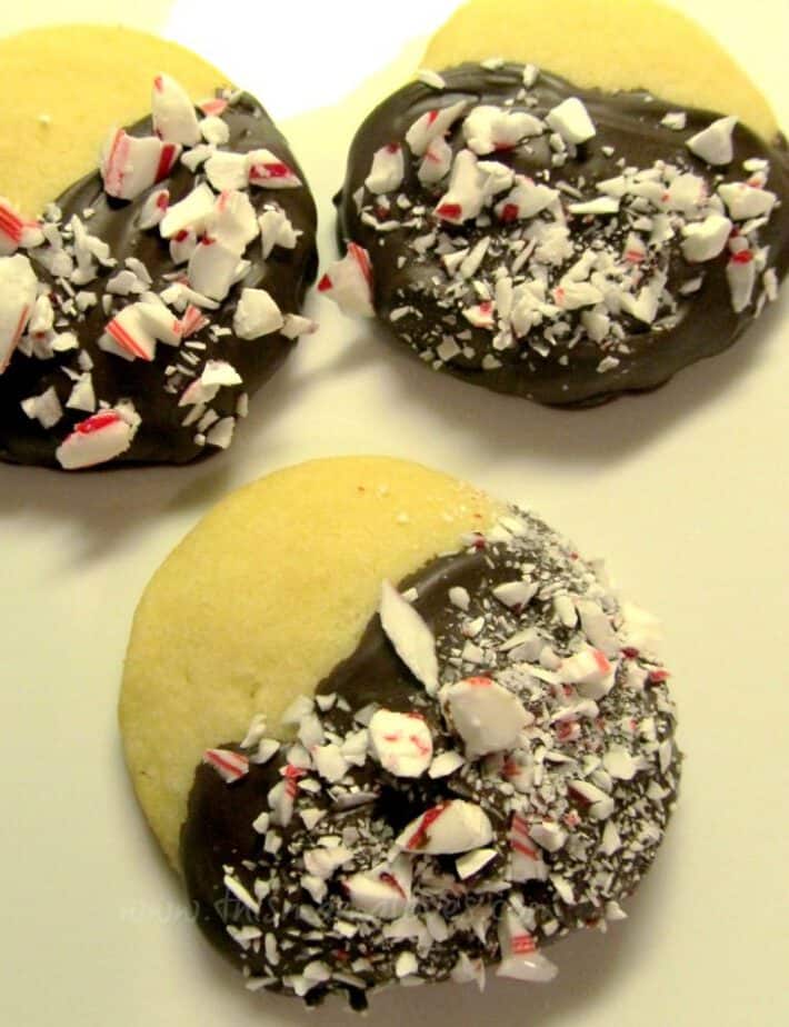 12 Days of Christmas Cookies: Chocolate Dipped Peppermint Shortbreads ...