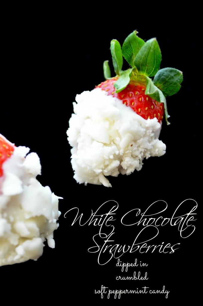 White chocolate strawberries dipped crumbled soft peppermint candy (2)