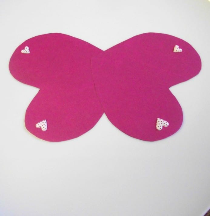 butterfly valentines craft progress