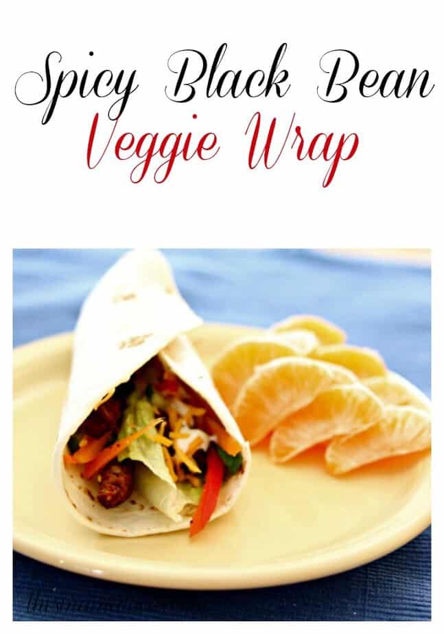 spicy black bean veggie wrap