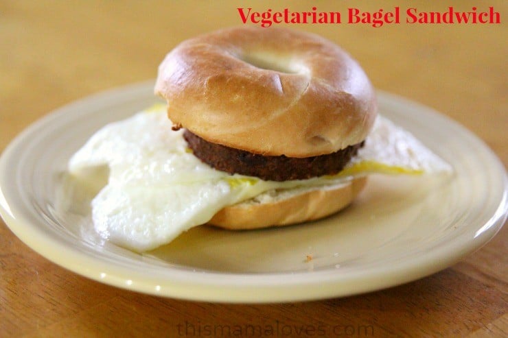 vegetarian bagel sandwich