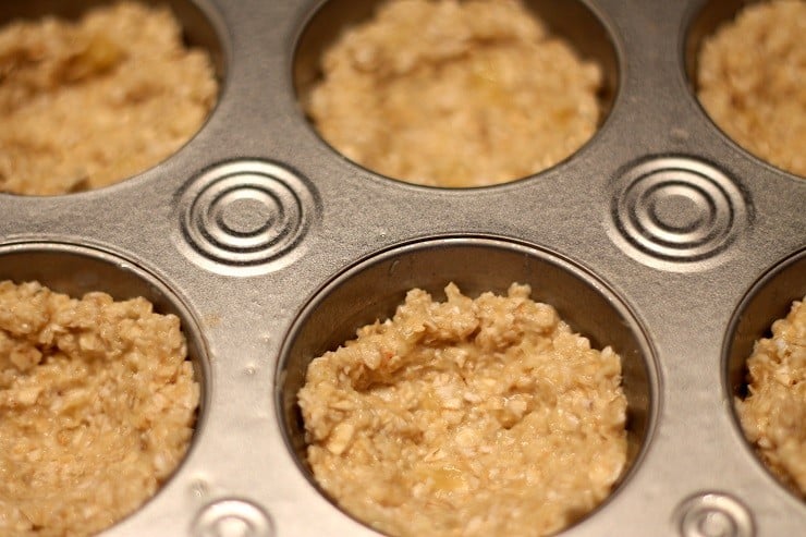 banana oatmeal nests muffin pans