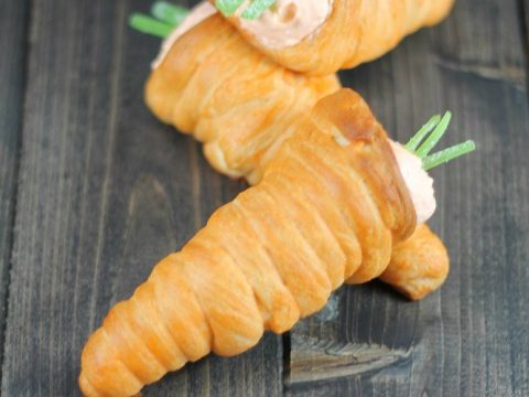 Easy Carrot Shaped Crescent Roll Appetizers