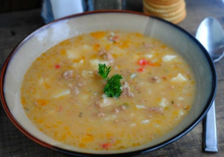 Cheeseburger Soup in the Crockpot