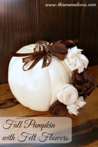 Fall Pumpkin with Felt Flowers