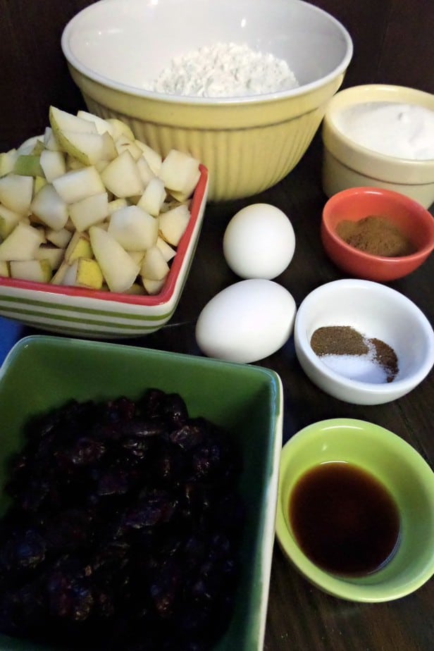 Chunky Cranberry Pear Bread Ingredients