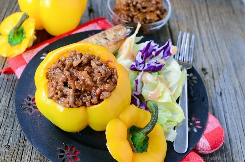 Sloppy Joes Stuffed Peppers Easy Dinner Recipe