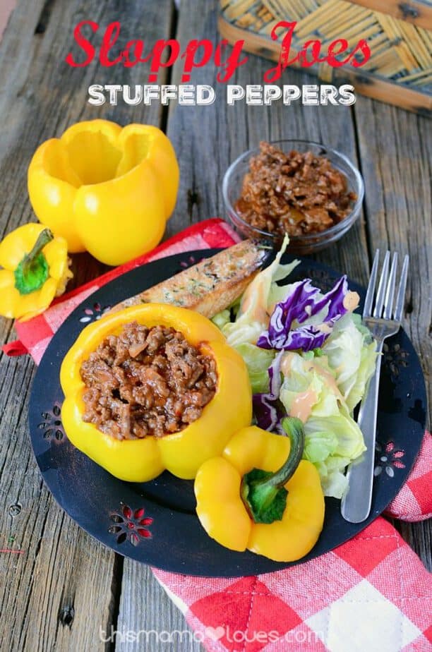 Sloppy Joes Stuffed Peppers Easy Dinner Recipe This Mama Loves