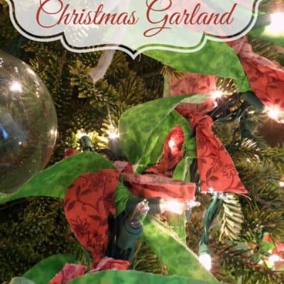 Lighted Christmas Garland With Fabric Scraps