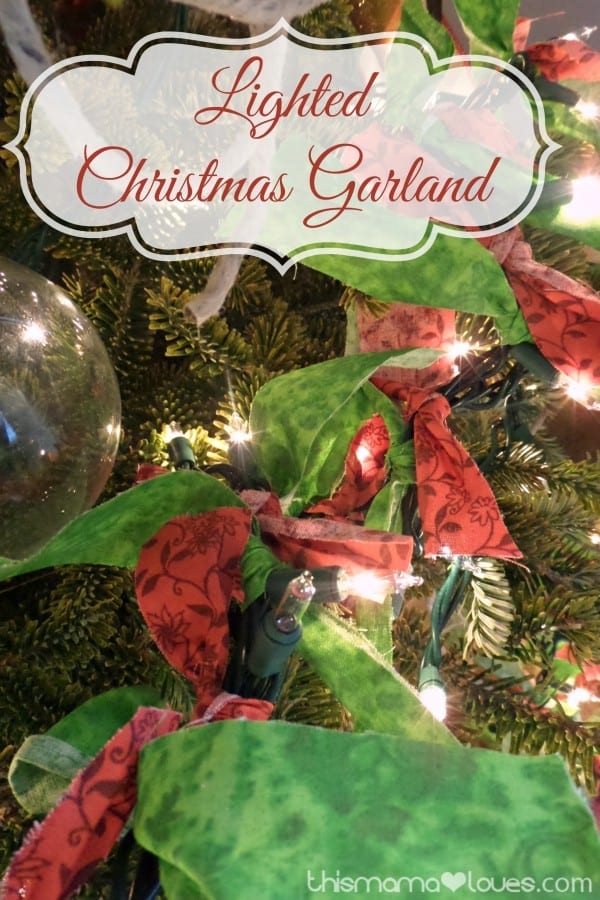 Lighted Garland with Fabric Scraps