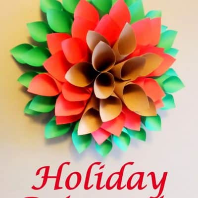 Holiday Poinsettia Paper Wreath Tutorial