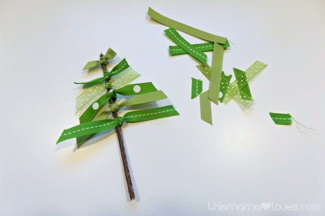 ribbon Christmas tree craft