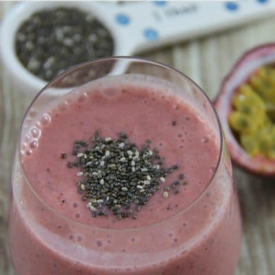 Strawberry Passionfruit Chia Smoothie