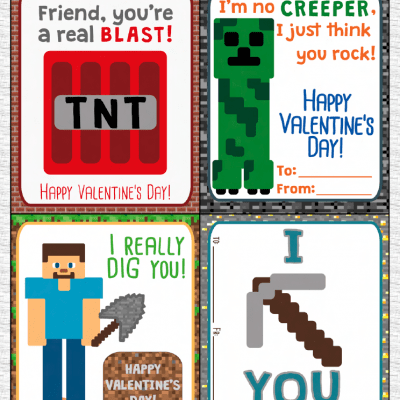 Printable Minecraft Valentines