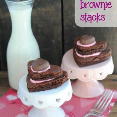 Homemade Brownies Heart Stacks
