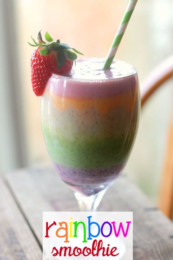 Fruit filled rainbow smoothie recipe