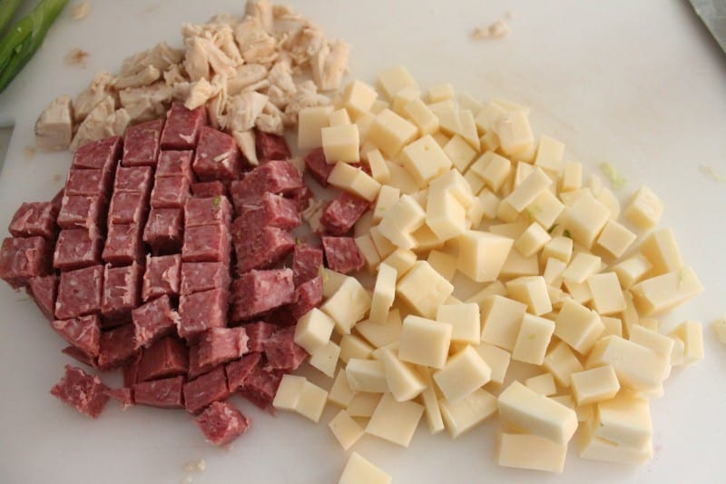 Italian Chopped Salad 2 cube the meats and cheeses