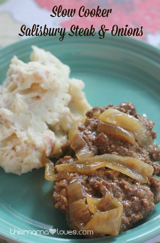 Slow Cooker Salisbury Steak Onions This Mama Loves