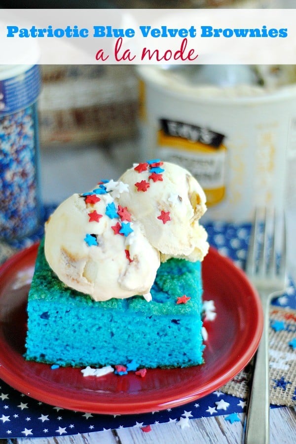 Patriotic blue velvet brownies
