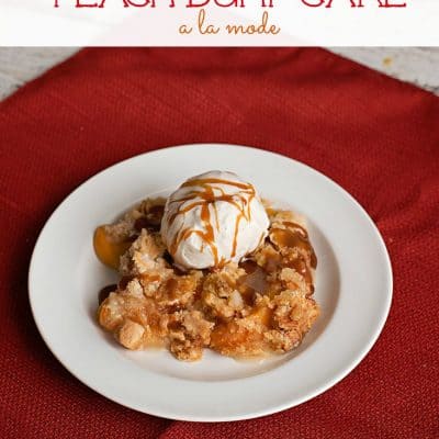 Peach Dump Cake a la Mode